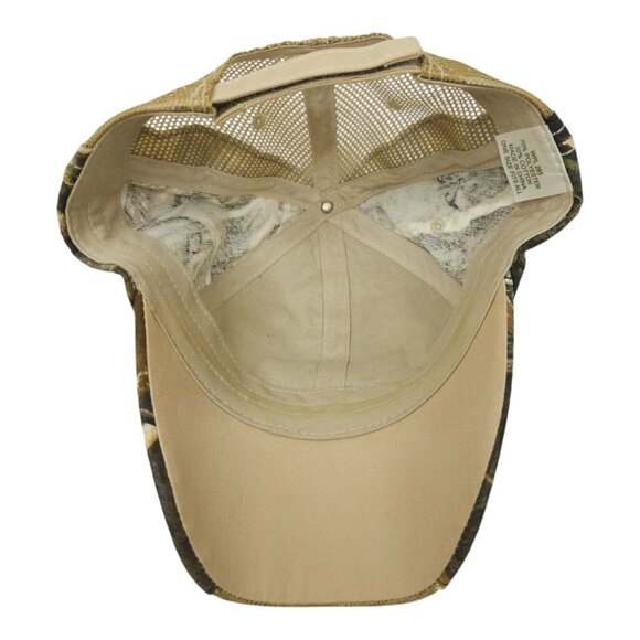 Barnhart Mesh Strapback Cap Tan Camo Curved Brim Hunter Trucker Baseball Hat - Picture 5 of 13
